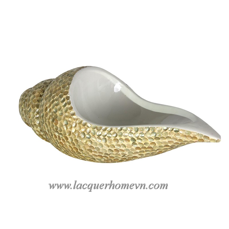 Lacquer polyresin seashell decor bowl